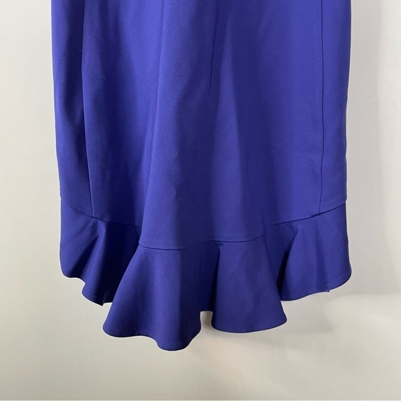 Rebecca Taylor Ruffle Bottom Shift Dress Keyhole Back Size 8 - Picture 5 of 8